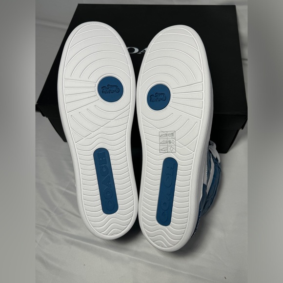 New Authentic Coach Mens Shoes Clip Court High Top Sneaker In Signature Sz 11.5 - Picture 9 of 12